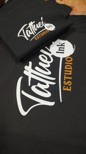 Camiseta preta Poliéster Frente e verso DTF A partir de 3 unidades  